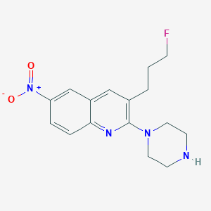 3-(3-Fluoro-propyl)-6-nitro-2-piperazin-1-yl-quinoline