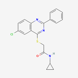 2-[(6-Chloro-2-phenyl-4-quinazolinyl)sulfanyl]-N-cyclopropylacetamide