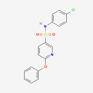 molecular formula C17H13ClN2O3S B12595193 3-Pyridinesulfonamide, N-(4-chlorophenyl)-6-phenoxy- CAS No. 646040-34-8