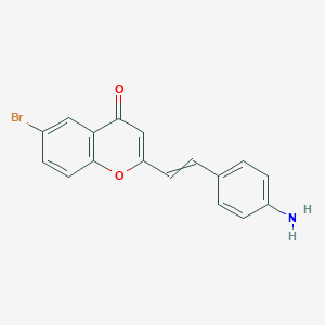 molecular formula C17H12BrNO2 B12595226 2-[2-(4-Aminophenyl)ethenyl]-6-bromo-4H-1-benzopyran-4-one CAS No. 887646-98-2