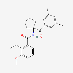 molecular formula C24H29NO3 B12595244 N-[1-(3,5-Dimethylbenzoyl)cyclopentyl]-2-ethyl-3-methoxybenzamide CAS No. 644980-21-2