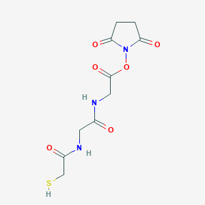 molecular formula C10H13N3O6S B12595299 2,5-Dioxopyrrolidin-1-yl N-(sulfanylacetyl)glycylglycinate CAS No. 601472-38-2