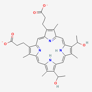 molecular formula C34H36N4O6-2 B1259538 haematoporphyrin IX 