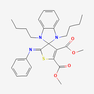 Dimethyl (2'Z)-1,3-dibutyl-2'-(phenylimino)-1,3-dihydro-2'H-spiro[benzimidazole-2,3'-thiophene]-4',5'-dicarboxylate