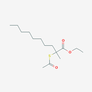 molecular formula C15H28O3S B12595518 2-Acetylsulfanyl-2-methyl-decanoic acid ethyl ester CAS No. 646483-06-9