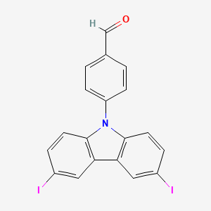 molecular formula C19H11I2NO B12595529 4-(3,6-Diiodo-9H-carbazol-9-YL)benzaldehyde CAS No. 601454-30-2