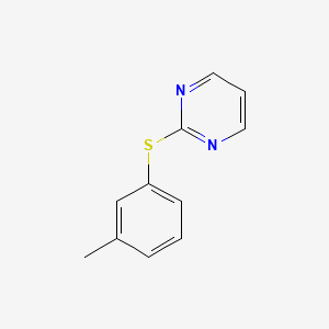 molecular formula C11H10N2S B12595552 Pyrimidine, 2-[(3-methylphenyl)thio]- CAS No. 646511-17-3