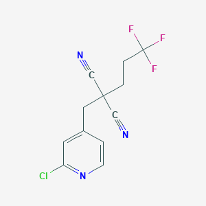 molecular formula C12H9ClF3N3 B12595580 [(2-Chloropyridin-4-yl)methyl](3,3,3-trifluoropropyl)propanedinitrile CAS No. 647840-01-5