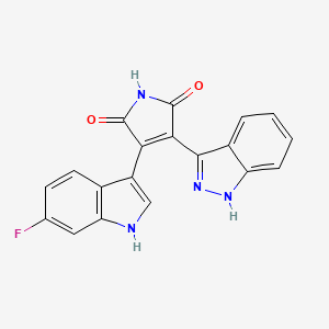 molecular formula C19H11FN4O2 B12595600 3-(1,2-Dihydro-3H-indazol-3-ylidene)-4-(6-fluoro-3H-indol-3-ylidene)pyrrolidine-2,5-dione CAS No. 887145-56-4