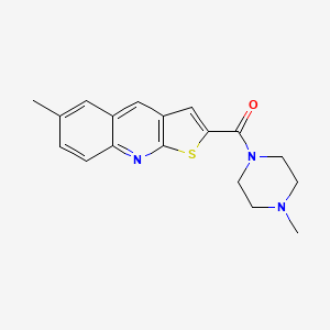 molecular formula C18H19N3OS B1259563 (4-Methyl-1-piperazinyl)-(6-methyl-2-thieno[2,3-b]quinolinyl)methanone 