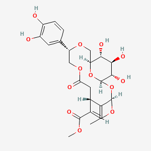 methyl (1R,3R,7R,12S,15S,16R,17R,18S,20E)-12-(3,4-dihydroxyphenyl)-20-ethylidene-16,17,18-trihydroxy-9-oxo-2,4,10,13,19-pentaoxatricyclo[13.3.1.13,7]icos-5-ene-6-carboxylate