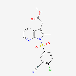 1H-Pyrrolo[2,3-b]pyridine-3-acetic acid, 1-[(4-chloro-3-cyanophenyl)sulfonyl]-2-methyl-, methyl ester