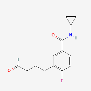 N-Cyclopropyl-4-fluoro-3-(4-oxobutyl)benzamide