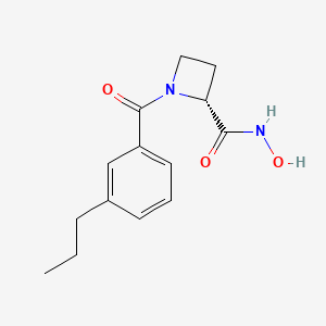 molecular formula C14H18N2O3 B12595720 2-Azetidinecarboxamide, N-hydroxy-1-(3-propylbenzoyl)-, (2R)- CAS No. 647855-25-2