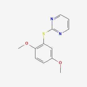 molecular formula C12H12N2O2S B12595730 2-(2,5-Dimethoxyphenyl)sulfanylpyrimidine CAS No. 646511-19-5