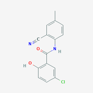 molecular formula C15H11ClN2O2 B12595732 5-Chloro-N-(2-cyano-4-methylphenyl)-2-hydroxybenzamide CAS No. 634186-22-4