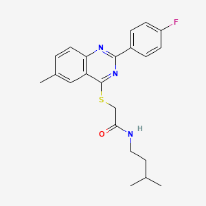 2-{[2-(4-Fluorophenyl)-6-methyl-4-quinazolinyl]sulfanyl}-N-(3-methylbutyl)acetamide