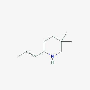 molecular formula C10H19N B12595873 5,5-Dimethyl-2-(prop-1-en-1-yl)piperidine CAS No. 651321-56-1