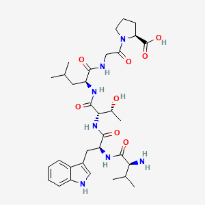 molecular formula C33H49N7O8 B12595885 L-Valyl-L-tryptophyl-L-threonyl-L-leucylglycyl-L-proline CAS No. 648424-15-1