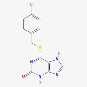 molecular formula C12H9ClN4OS B12595890 6-[(4-chlorophenyl)methylsulfanyl]-9H-purin-2-ol CAS No. 646509-58-2