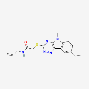 molecular formula C17H19N5OS B12595918 Acetamide,2-[(8-ethyl-5-methyl-5H-1,2,4-triazino[5,6-B]indol-3-YL)thio]-N-2-allyl- 