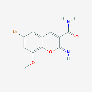 molecular formula C11H9BrN2O3 B12595929 6-Bromo-2-imino-8-methoxy-2H-1-benzopyran-3-carboxamide CAS No. 886127-71-5