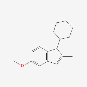 molecular formula C17H22O B12595944 1-Cyclohexyl-5-methoxy-2-methyl-1H-indene CAS No. 646507-69-9