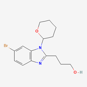 3-[6-Bromo-1-(oxan-2-yl)-1H-benzimidazol-2-yl]propan-1-ol