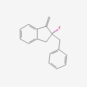 molecular formula C17H15F B12596039 1H-Indene, 2-fluoro-2,3-dihydro-1-methylene-2-(phenylmethyl)-, (2R)- CAS No. 603985-50-8