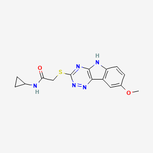 N-Cyclopropyl-2-(6-methoxy-9H-1,3,4,9-tetraaza-fluoren-2-ylsulfanyl)-acetamide