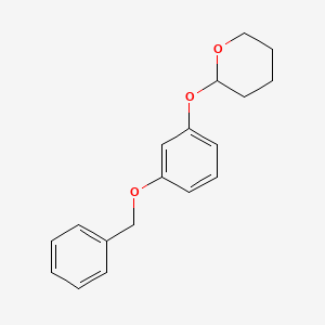 molecular formula C18H20O3 B12596176 2H-Pyran, tetrahydro-2-[3-(phenylmethoxy)phenoxy]- CAS No. 502851-61-8