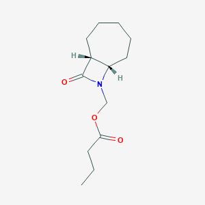 molecular formula C13H21NO3 B12596196 [(1R,7S)-9-oxo-8-azabicyclo[5.2.0]nonan-8-yl]methyl butanoate CAS No. 649765-30-0