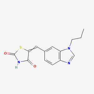 molecular formula C14H13N3O2S B12596197 5-[(1-Propyl-1H-benzimidazol-6-yl)methylidene]-1,3-thiazolidine-2,4-dione CAS No. 648450-28-6