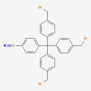 molecular formula C29H22Br3N B12596199 4-{Tris[4-(bromomethyl)phenyl]methyl}benzonitrile CAS No. 651301-95-0