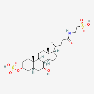 molecular formula C26H45NO9S2 B1259620 3α-磺氧基-7α-羟基-5β-胆烷-24-酰基牛磺酸 
