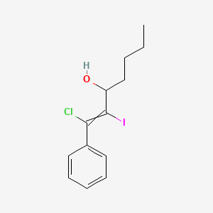 1-Chloro-2-iodo-1-phenylhept-1-en-3-ol