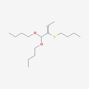 molecular formula C16H32O2S B12596292 1,1-Dibutoxy-2-(butylsulfanyl)but-2-ene CAS No. 879005-79-5