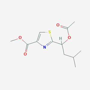 molecular formula C12H17NO4S B12596323 Methyl 2-[1-(acetyloxy)-3-methylbutyl]-1,3-thiazole-4-carboxylate CAS No. 644991-26-4