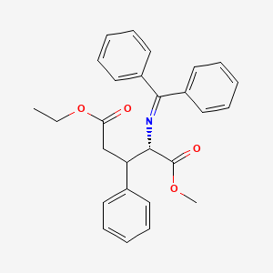 molecular formula C27H27NO4 B12596335 5-Ethyl 1-methyl N-(diphenylmethylidene)-3-phenyl-L-glutamate CAS No. 651321-97-0