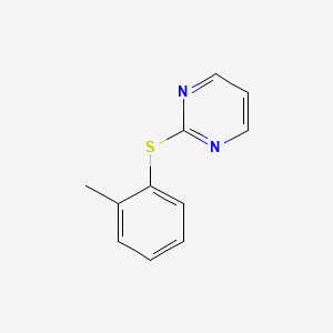 molecular formula C11H10N2S B12596347 Pyrimidine, 2-[(2-methylphenyl)thio]- CAS No. 646511-16-2