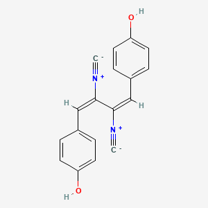 molecular formula C18H12N2O2 B1259637 4-[(1E,3E)-4-(4-hydroxyphenyl)-2,3-diisocyanobuta-1,3-dienyl]phenol 