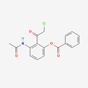 molecular formula C17H14ClNO4 B12596390 3-Acetamido-2-(chloroacetyl)phenyl benzoate 