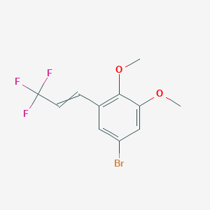 molecular formula C11H10BrF3O2 B12596400 5-Bromo-1,2-dimethoxy-3-(3,3,3-trifluoroprop-1-en-1-yl)benzene CAS No. 647855-51-4