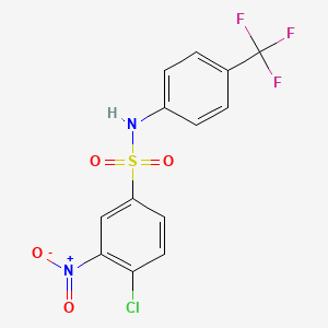 molecular formula C13H8ClF3N2O4S B12596406 Benzenesulfonamide, 4-chloro-3-nitro-N-[4-(trifluoromethyl)phenyl]- CAS No. 646039-85-2