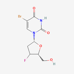 molecular formula C9H10BrFN2O4 B1259641 5-bromo-1-[(2R,5R)-4-fluoro-5-(hydroxymethyl)oxolan-2-yl]pyrimidine-2,4-dione 