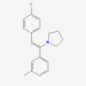 molecular formula C19H20FN B12596414 1-[2-(4-Fluorophenyl)-1-(3-methylphenyl)ethenyl]pyrrolidine CAS No. 912339-35-6