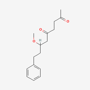 molecular formula C16H22O3 B12596422 2,5-Nonanedione, 7-methoxy-9-phenyl- CAS No. 917575-04-3