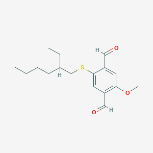 molecular formula C17H24O3S B12596433 2-[(2-Ethylhexyl)sulfanyl]-5-methoxybenzene-1,4-dicarbaldehyde CAS No. 877668-54-7