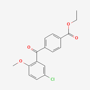 molecular formula C17H15ClO4 B12596435 4-(5-Chloro-2-methoxybenzoyl)benzoic acid ethyl ester CAS No. 872088-13-6