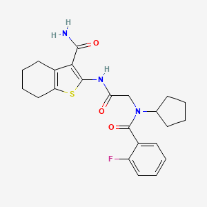 2-[[[Cyclopentyl(2-fluorobenzoyl)amino]acetyl]amino]-4,5,6,7-tetrahydrobenzo[b]thiophene-3-carboxamide